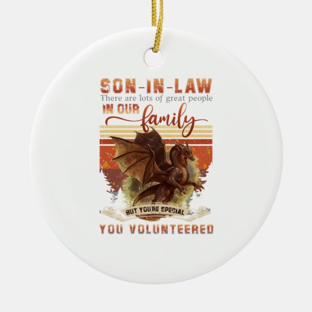 Dragon Son i juridik Det finns många Underbara män Julgransprydnad Keramik (Framsidan)