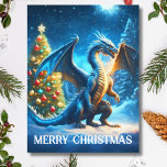 Dragon SoutGod jul Helg Vykort<br><div class="desc">I den här konstverket fångas en vinter-Dragon som firar en vinterjul. T</div>