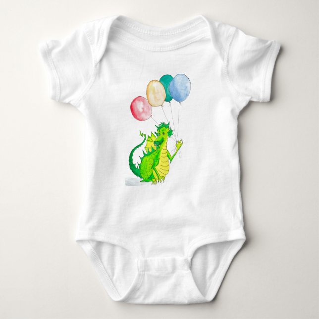 "Dragon" Spädbarnsdräkt T-shirt (Framsida)