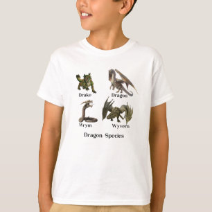 Dragon Species Types Wyvern Drake Wrym T Shirt