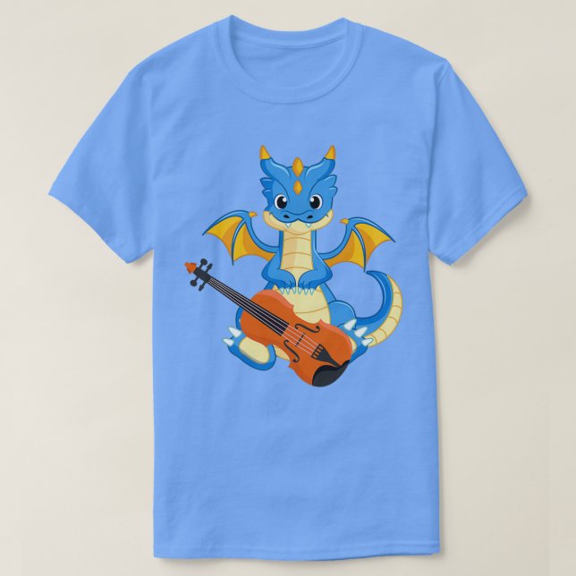 Dragon Spela Violin Funny Bra Dragon Violin Lov T Shirt (Design framsida)