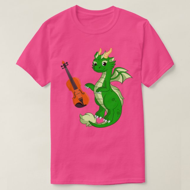 Dragon Spela Violin Funny Bra Dragon Violin Lov T Shirt (Design framsida)