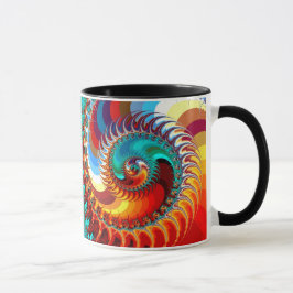 Dragon Spiral Colorful Fractal Mugg