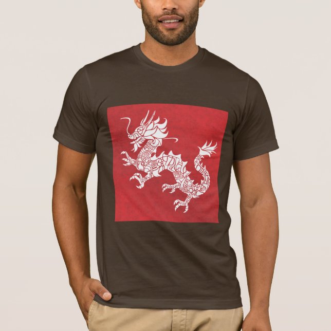 Dragon Spirit Animal Totem Emblem T Shirt (Framsida)