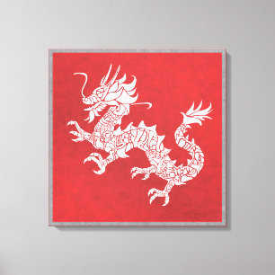 Dragon Spirit Animal Totem Emblem Wall Art Canvastryck