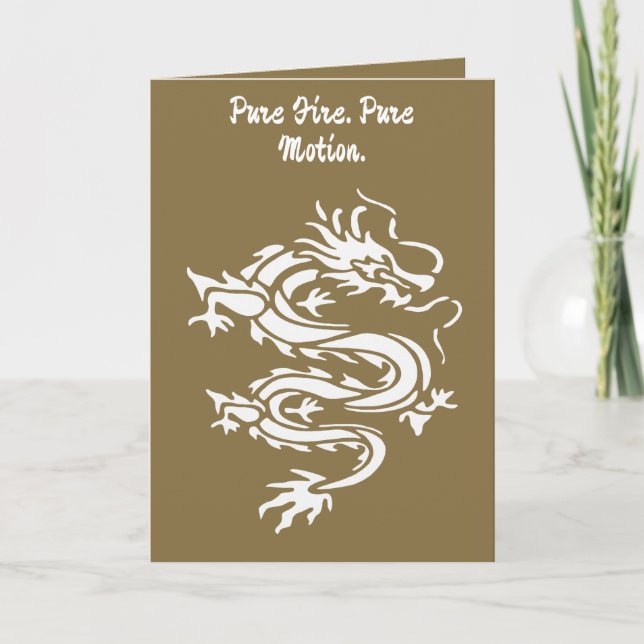 Dragon Stencil Style Cut Out Illustration Kort (Framsida)