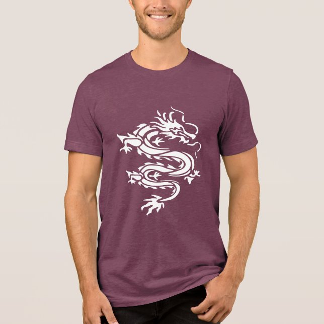 Dragon Stencil Style Cut Out Illustration T Shirt (Framsida)