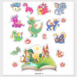 Dragon Sticker Pack Paket - allt i ett Klistermärken