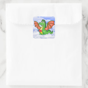 Dragon Stickers Fyrkantigt Klistermärke