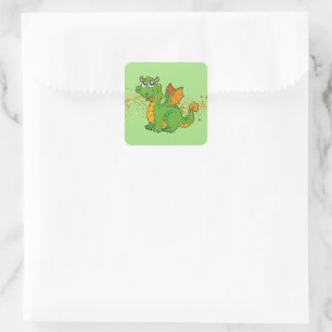 Dragon Stickers Fyrkantigt Klistermärke