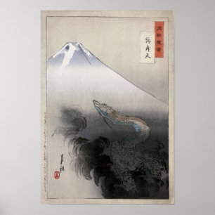 Dragon Stigning till Heavens Ogata Gekko Fine Art Poster