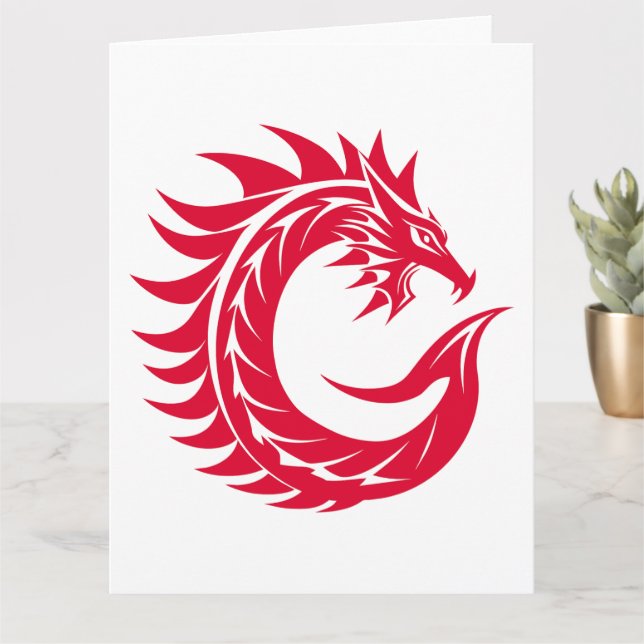 Dragon Styled Brev C, Dragon Alphabet, Monogram Kort (Liten växt)