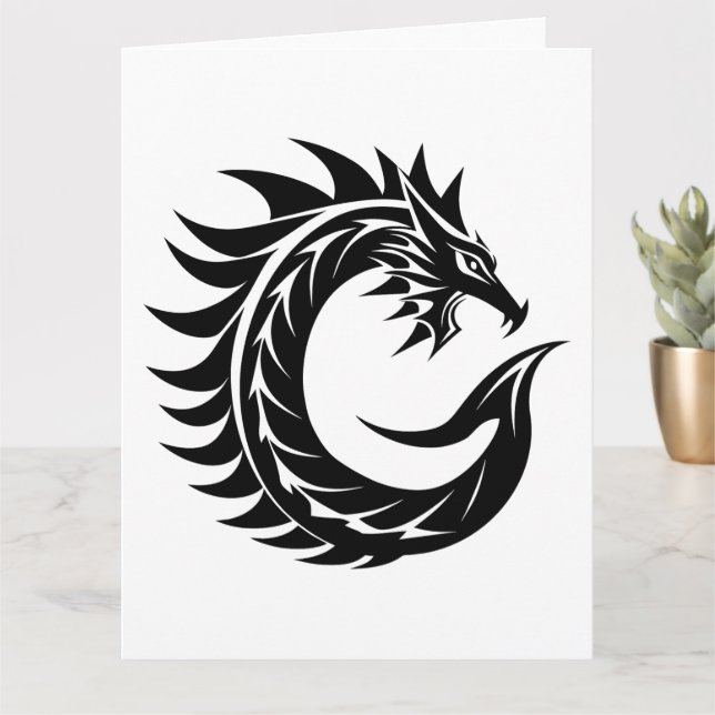 Dragon Styled Brev C, Dragon Alphabet, Monogram Kort (Liten växt)