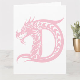 Dragon Styled Brev D, Dragon Alphabet, Monogram Kort