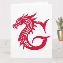 Dragon Styled Brev G, Dragon Alphabet, Monogram Kort