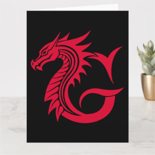 Dragon Styled Brev G, Dragon Alphabet, Monogram Kort