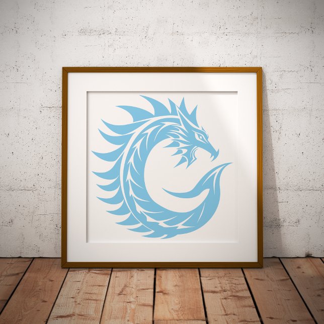 Dragon Styled Letter C, Dragon Alphabet, Monogram Poster (Skapare uppladdad)
