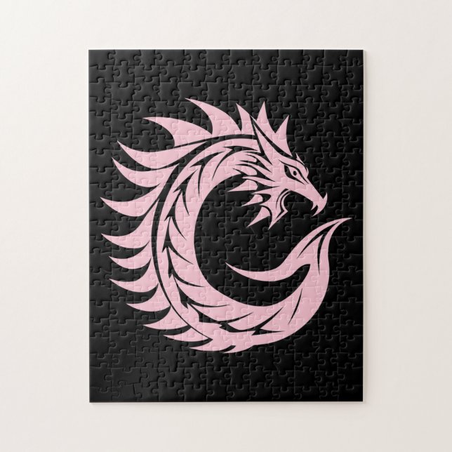 Dragon Styled Letter C, Dragon Alphabet, Monogram Pussel (Vertikal)