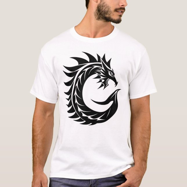 Dragon Styled Letter C, Dragon Alphabet, Monogram T Shirt (Framsida)
