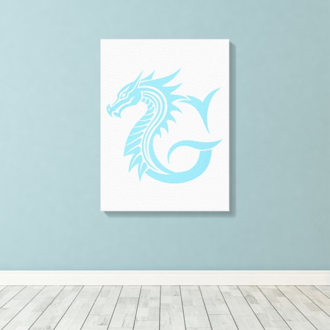 Dragon Styled Letter G, Dragon Alphabet, Monogram Canvastryck (Insitu (trägolv))