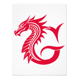 Dragon Styled Letter G, Dragon Alphabet, Monogram Fototryck