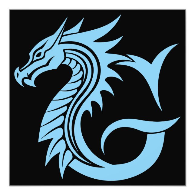 Dragon Styled Letter G, Dragon Alphabet, Monogram Fototryck (Framsidan)