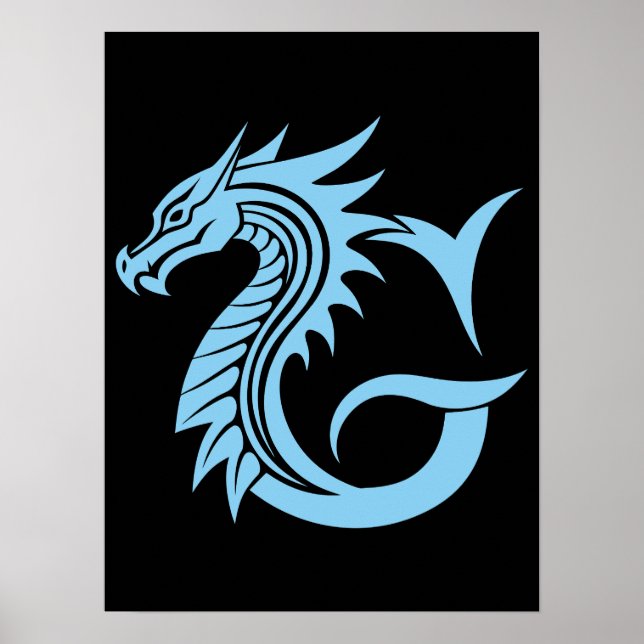 Dragon Styled Letter G, Dragon Alphabet, Monogram Poster (Framsidan)