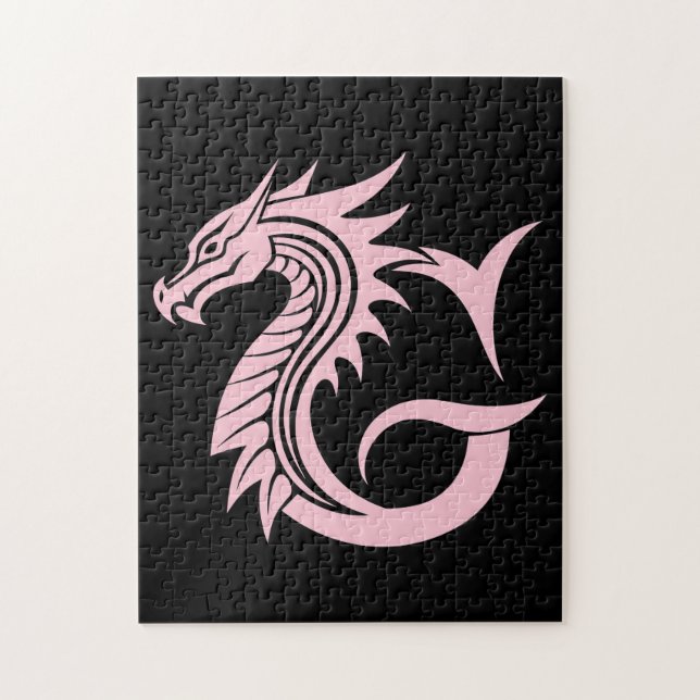 Dragon Styled Letter G, Dragon Alphabet, Monogram Pussel (Vertikal)