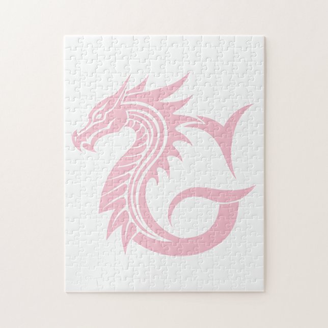 Dragon Styled Letter G, Dragon Alphabet, Monogram Pussel (Vertikal)