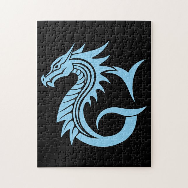 Dragon Styled Letter G, Dragon Alphabet, Monogram Pussel (Vertikal)