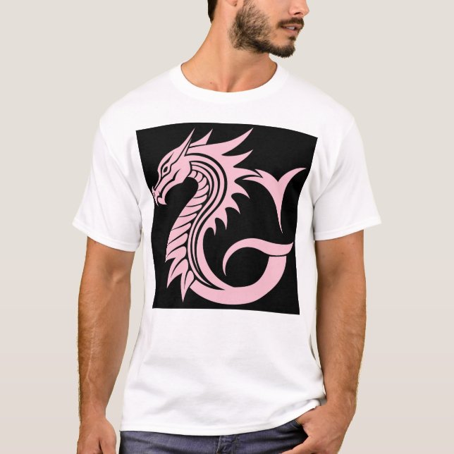 Dragon Styled Letter G, Dragon Alphabet, Monogram T Shirt (Framsida)