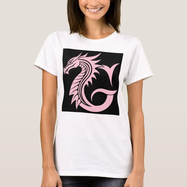 Dragon Styled Letter G, Dragon Alphabet, Monogram T Shirt (Framsida)