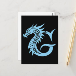 Dragon Styled Letter G, Dragon Alphabet, Monogram Vykort