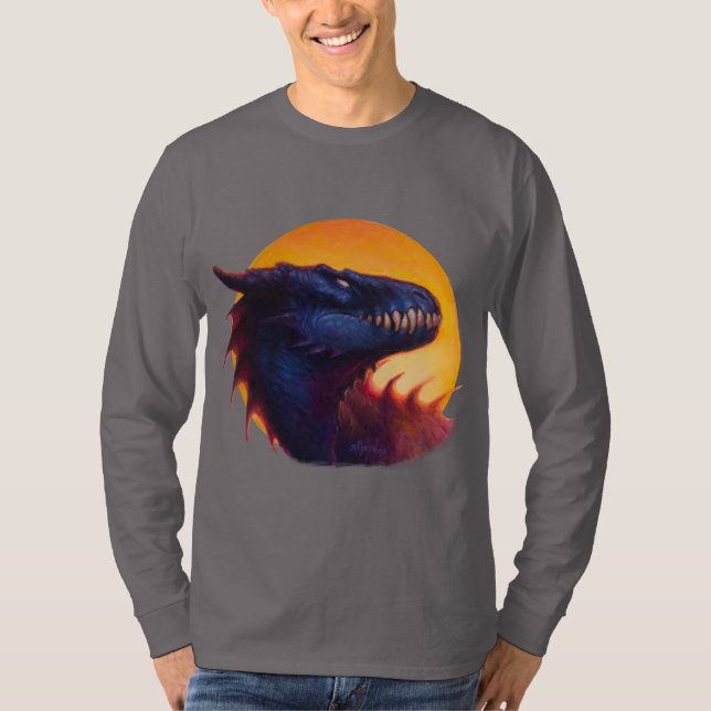 Dragon Sunset 3 T Shirt (Framsida)