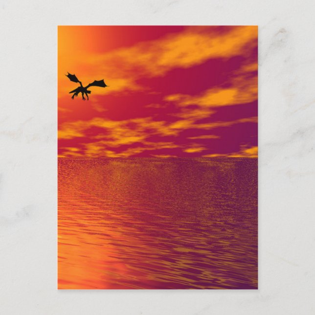 Dragon Sunset Vykort (Framsida)