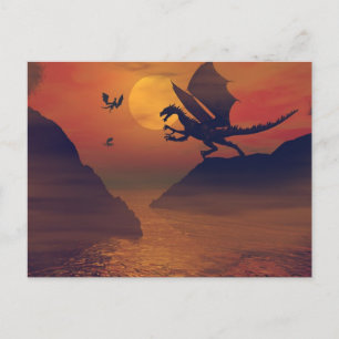 Dragon Sunset-vykort Vykort