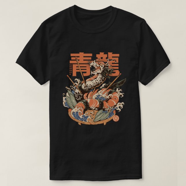 ’Dragon Sushi - Noir’ par ilustrata T Shirt (Design framsida)