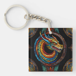 Dragon Swirl i flerfärgad mosaikdesign