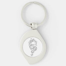 Dragon Swirl Silverfärgad Nyckelring