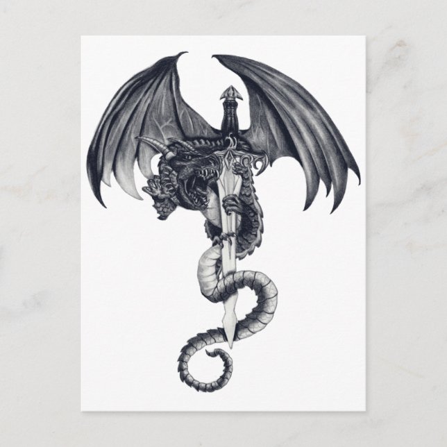 Dragon & Sword Postcard Vykort (Framsida)