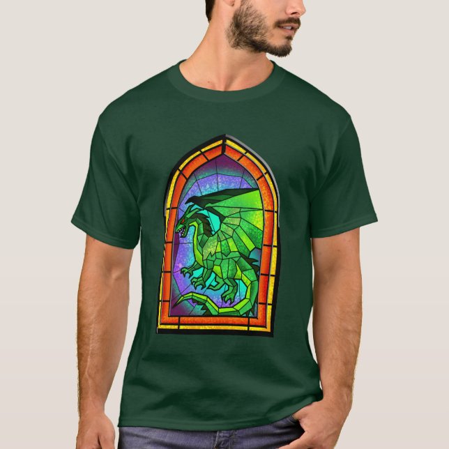 Dragon T-Shirt, fastfärgat glas T Shirt (Framsida)