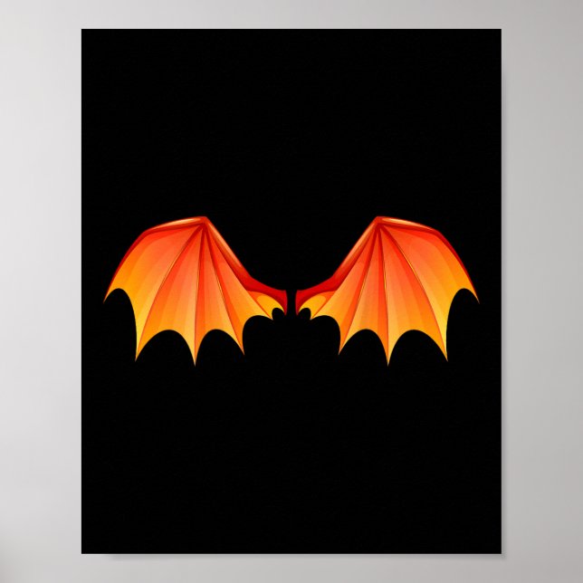 Dragon T Vingar Halloween Costume Orange on Ck Poster (Framsidan)