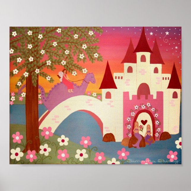 Dragon Tales - 8x10 Princess Fairytale Kids Art Poster (Framsidan)