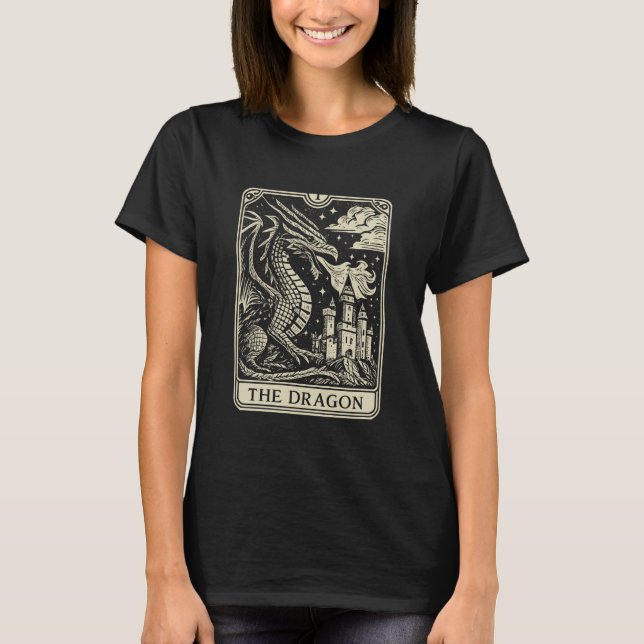Dragon Tarot Card T Shirt (Framsida)