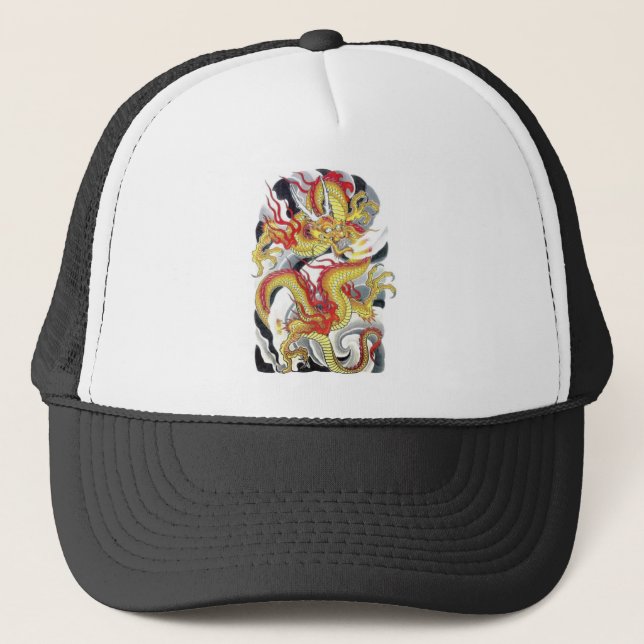 Dragon Tattodesign Truckerkeps (Framsida)