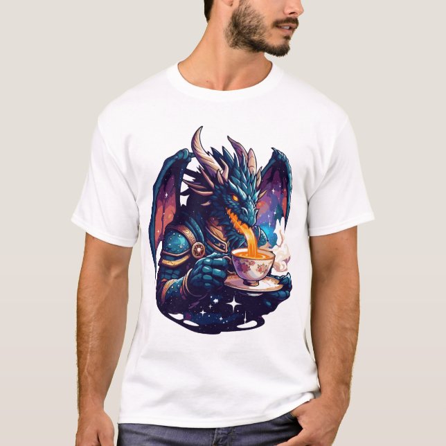 Dragon Teatime | Dragon Brewing Tea T Shirt (Framsida)