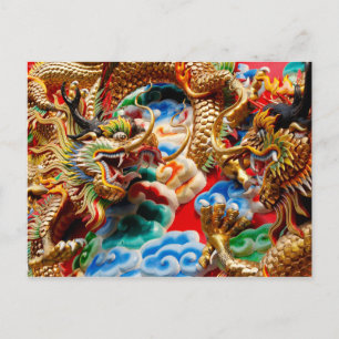 dragon templvykort vykort