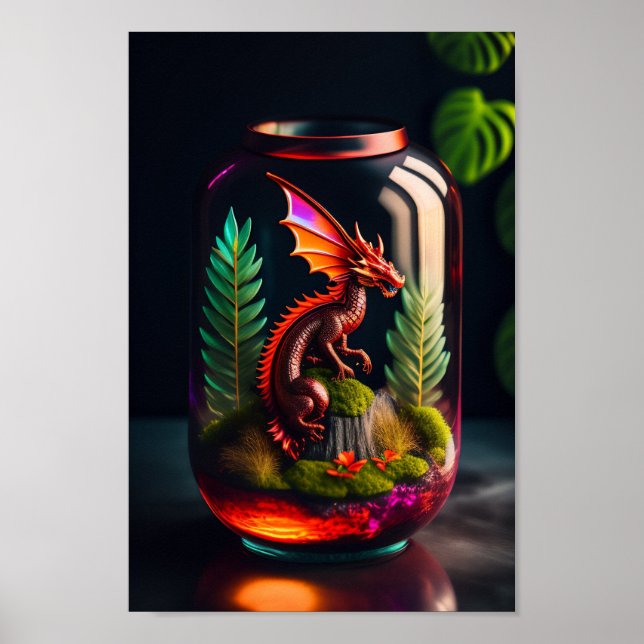 Dragon Terrarium | Digital Art-utskrift Poster (Framsidan)