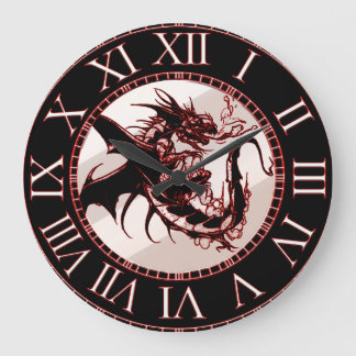 Dragon Theme Clock Stor Klocka