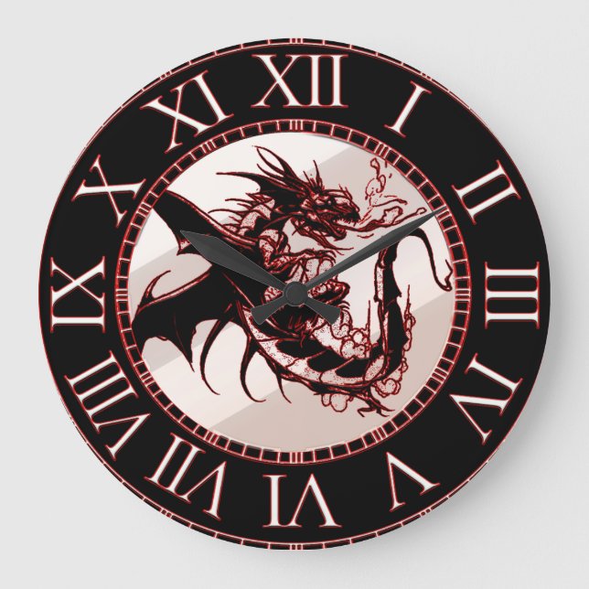 Dragon Theme Clock Stor Klocka (Framsida)